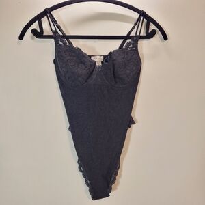 Arianne Lingerie Teddy Thong Cut Bodysuit In Black - Size L